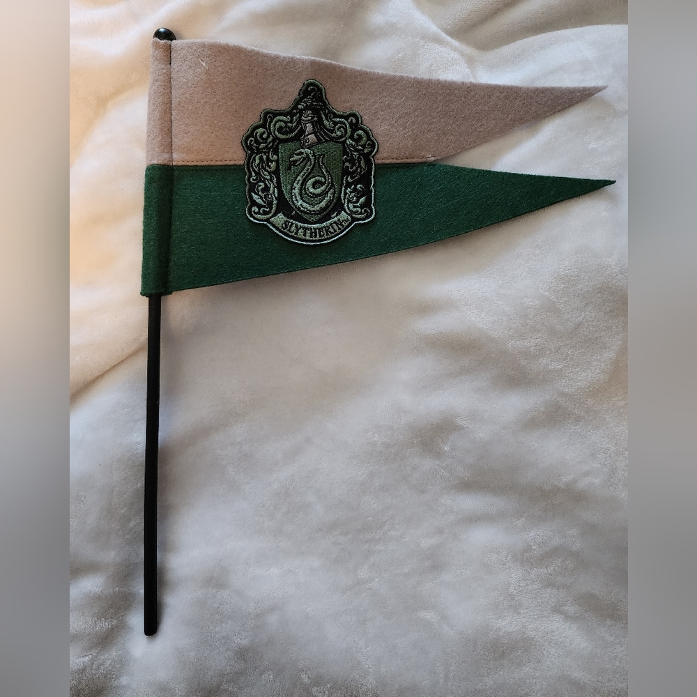 Slytherin House Pennant Flag - Green and Tan